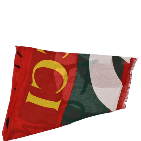 GUCCI Coco Capitan Logo Silk Scarf Red