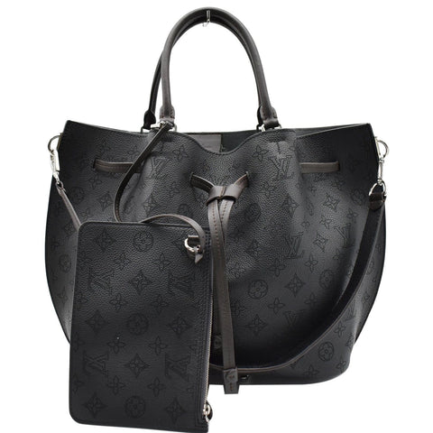 LOUIS VUITTON Girolata Monogram Mahina Leather Shoulder Bag Black