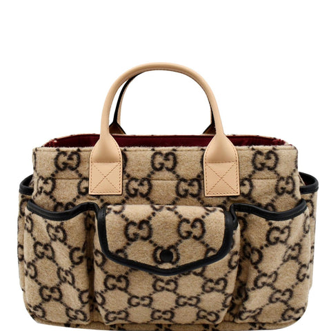 GUCCI Children's GG Supreme Wool Tote Bag Beige 686159
