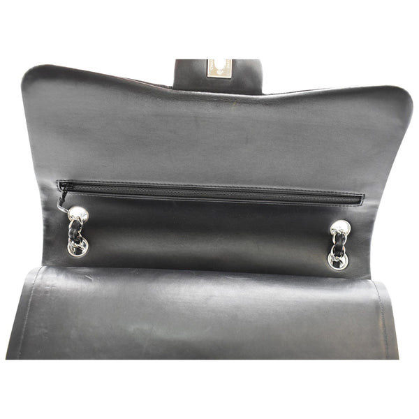 CHANEL Classic Jumbo Double Flap Lambskin Leather Shoulder Bag Black