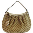 Gucci Medium Sukey GG Canvas Hobo Bag Beige/White