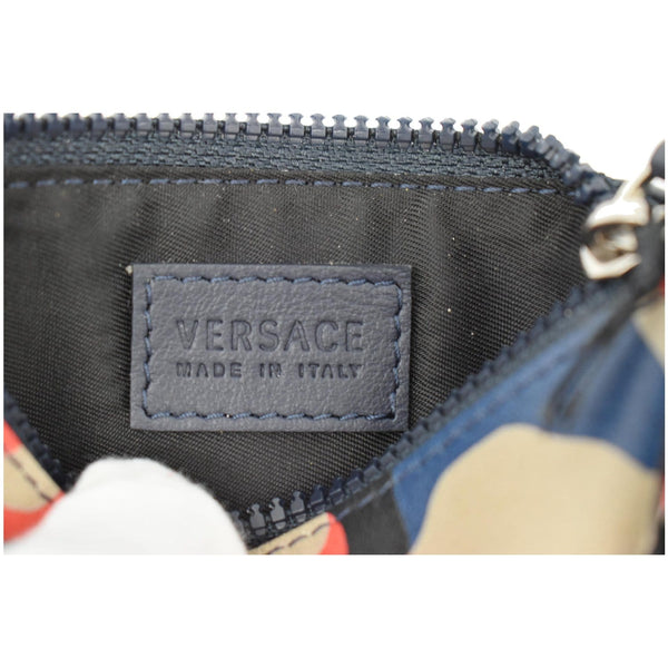 Versace Camo Leather Zip Key Pouch Multicolor | Buy Now