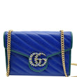 Gucci GG Marmont Mini Matelasse Leather Chain bag blue