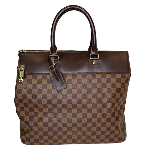 LOUIS VUITTON Greenwich PM Damier Ebene Travel Tote Bag Brown