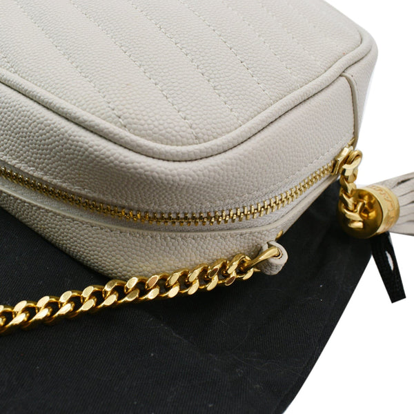 YVES SAINT LAURENT Mini Lou Matelasse Leather Camera Bag White