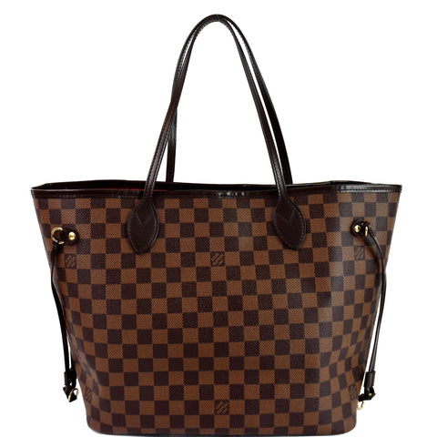 LOUIS VUITTON Neverfull MM Damier Ebene Shoulder Bag Brown