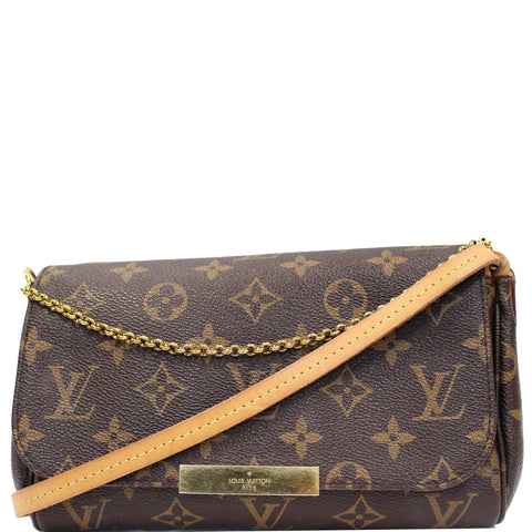 LOUIS VUITTON Favorite PM Monogram Canvas Crossbody Bag Brown