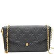 LOUIS VUITTON Felicie Monogram Empreinte Chain Pochette Crossbody Bag Black