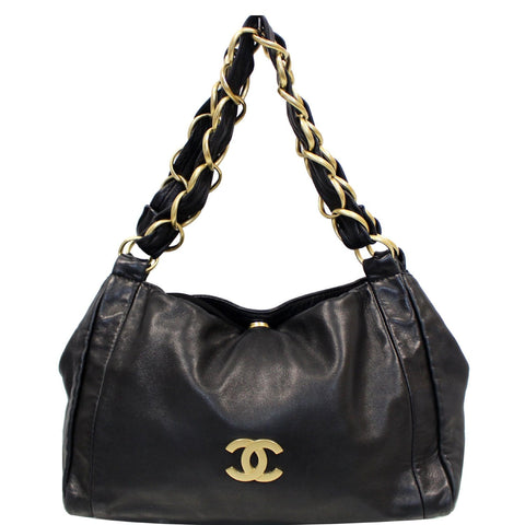 CHANEL CC Classic Small Lambskin Shoulder Bag Black