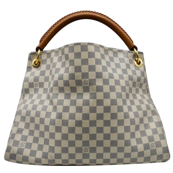 Used Louis Vuitton Artsy MM Damier Azur Shoulder Bag White