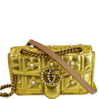 GUCCI GG Marmont Mini Pearl Studded Leather Shoulder Bag Gold 446744