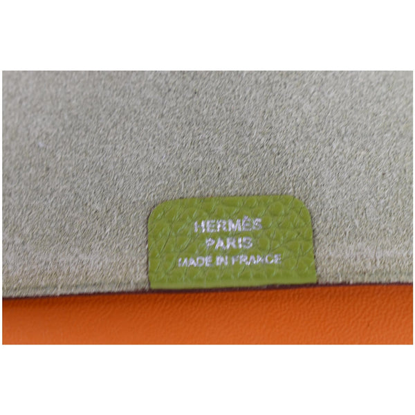 HERMES Ulysse PM Clemence Leather Notebook Cover Green