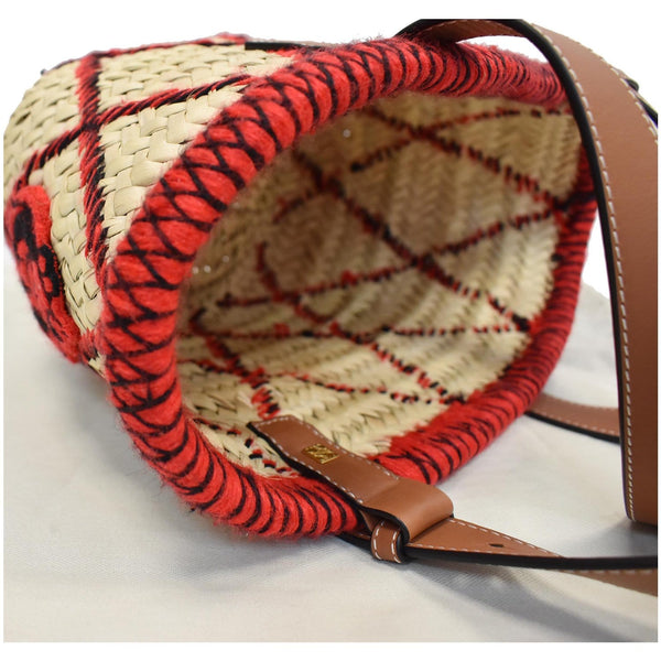 LOEWE Animals Basket  Small Straw Tote Bag Red