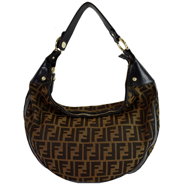 Fendi Half Moon Zucca Canvas Handbag Brown Color