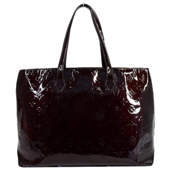 Louis Vuitton Wilshire MM Vernis Leather Tote Handbag - amarante texture