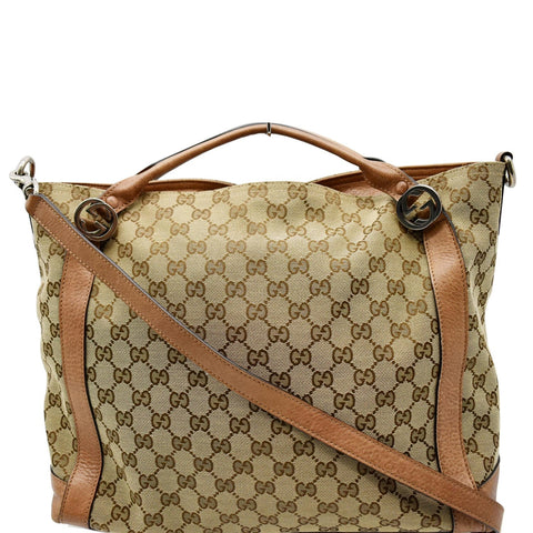 GUCCI Miss GG Original GG Canvas Top Handle Shoulder Bag Beige 323675