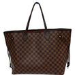 LOUIS VUITTON Neverfull GM Damier Ebene Tote Shoulder Bag Brown