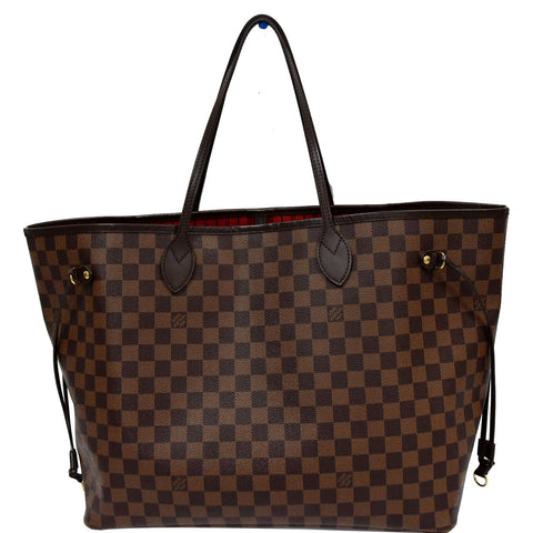 LOUIS VUITTON Neverfull GM Damier Ebene Tote Shoulder Bag Brown