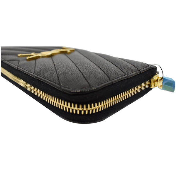 YVES SAINT LAURENT Matelasse Zip Around Wallet Black