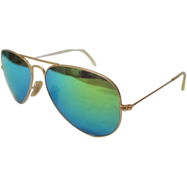RAY-BAN Aviator Flash 3025 Sunglasses Green Mirrored Lens
