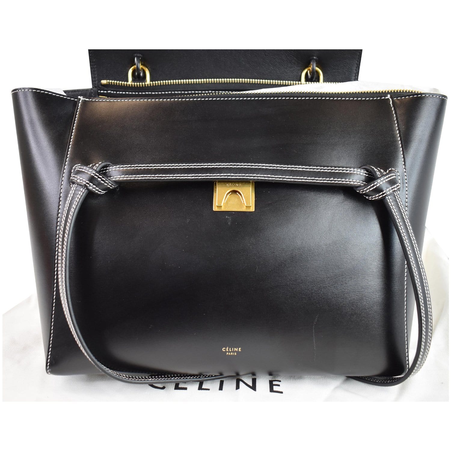 CELINE Double Stitching Mini Belt Calfskin 2Way Shoulder Bag