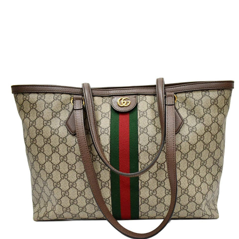 GUCCI Ophidia Medium GG Supreme Canvas Tote Bag Beige 631685
