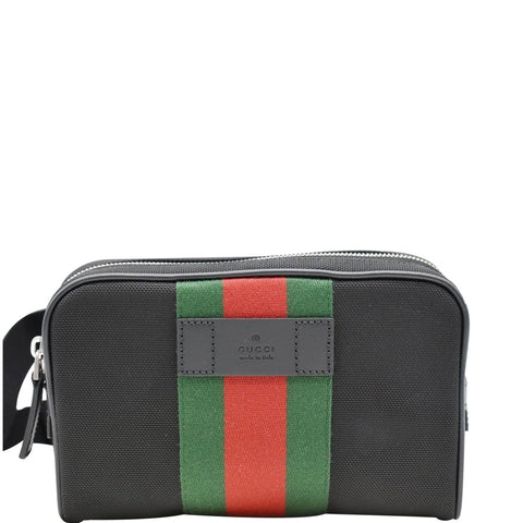 GUCCI Web Monogram Canvas Slim Belt Bag Black 630919 - 25% OFF