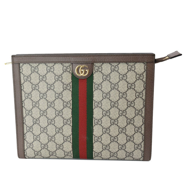 GUCCI Ophidia GG Supreme Canvas Zip Pouch Beige 625549