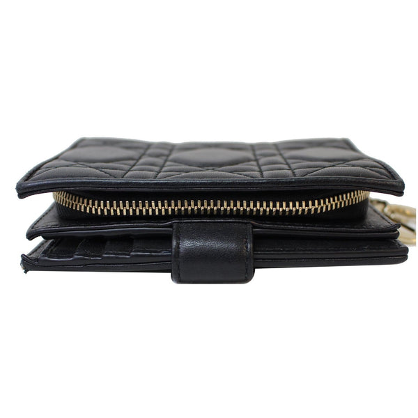 Christian Dior Mini Lady Dior Cannage Compact Wallet - zippy wallet