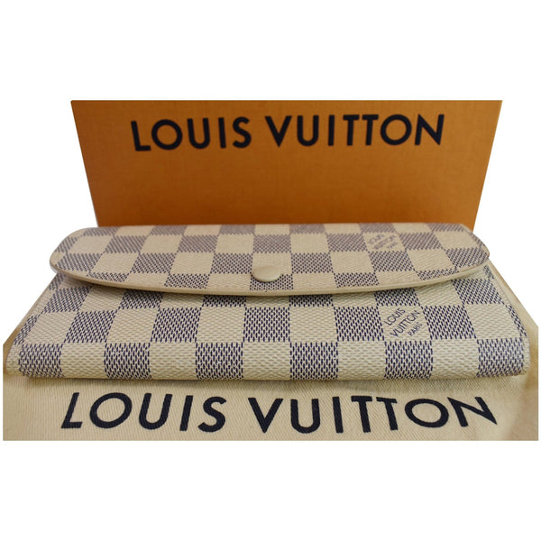 LOUIS VUITTON Emilie Damier Azur Wallet White