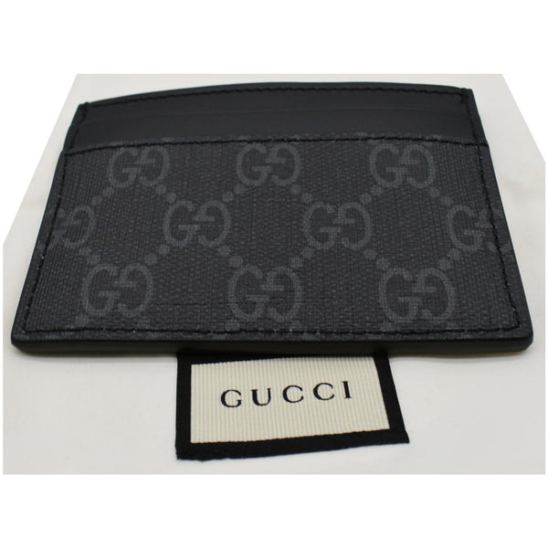 GUCCI Kingsnake Print GG Supreme Monogram Card Case Black 451277