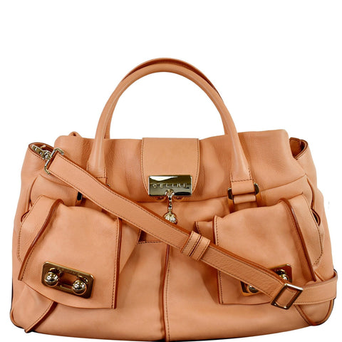 CELINE Blossom Leather Top Handle Tote Bag Peach - Final Sale
