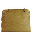 CHANEL Vintage Patent Leather Shoulder Bag Tan 3921871