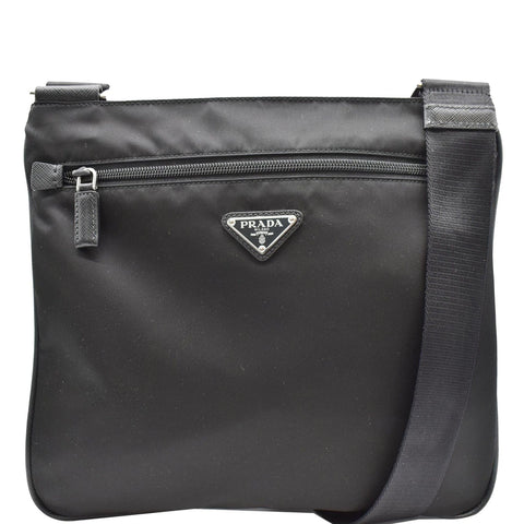 PRADA Re-Nylon Saffiano leather Crossbody Bag Black