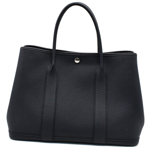 HERMES Garden Party 36 Leather Tote Bag Dark Navy