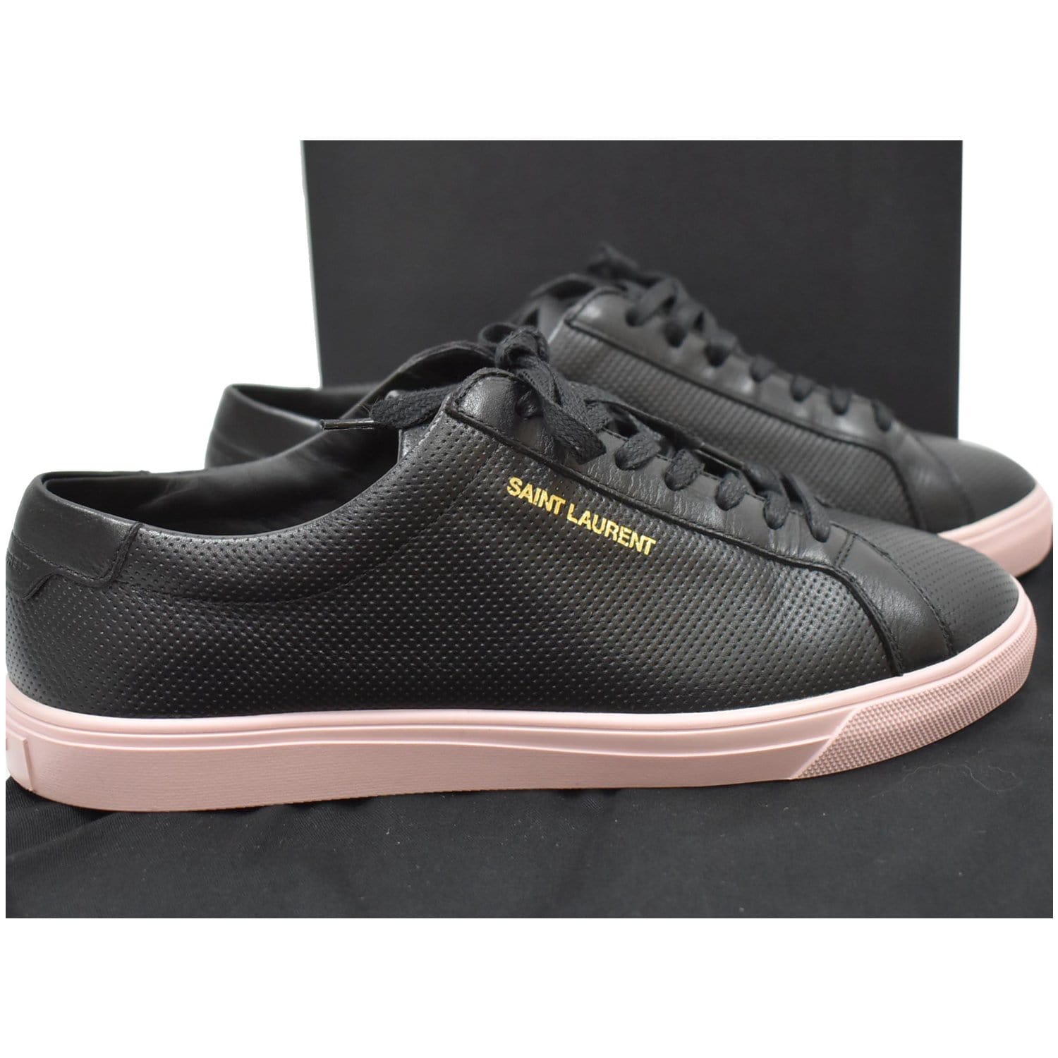 Saint laurent black leather sneakers Clearance