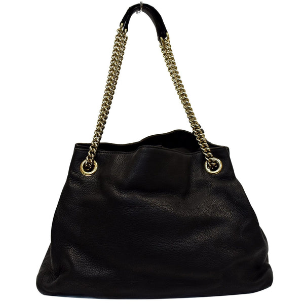 GUCCI Soho Pebbled Leather Chain Shoulder Bag 308982 Black