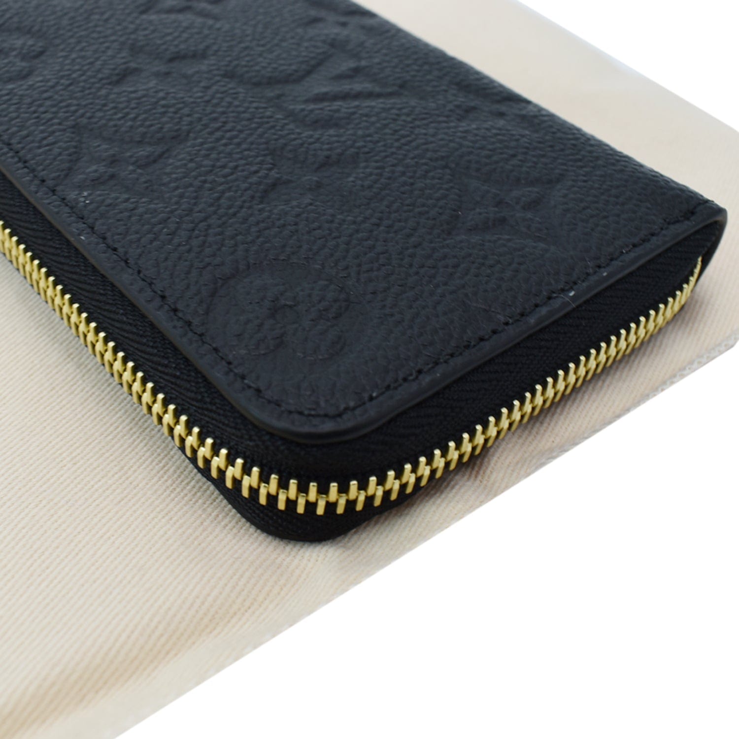 Louis Vuitton Black Monogram Empreinte Leather Clémence Wallet