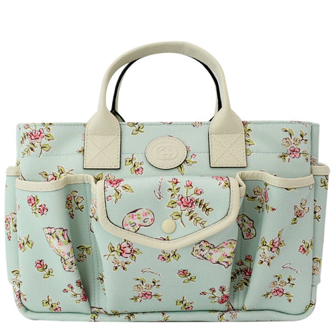 GUCCI Children's Floral Print Canvas Bag Light Blue 628159