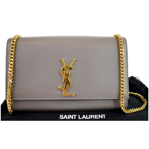 YVES SAINT LAURENT Kate Medium Leather Crossbody Bag Grey