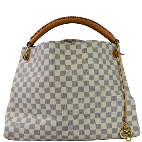 LOUIS VUITTON Artsy MM Damier Azur Shoulder Bag White
