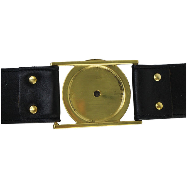 VERSACE Vintage Medusa Head Leather Belt 28 Black