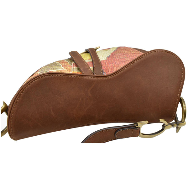 Christain Dior Impression Kilim Tapestry leather Canvas Saddle Bag