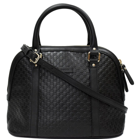 GUCCI Dome Medium Microguccissima Leather Shoulder Bag Black 449663