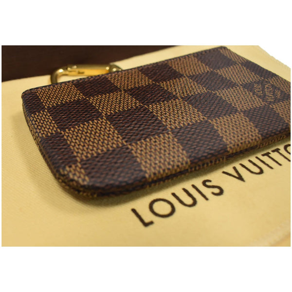 LOUIS VUITTON Key Coin Pouch Damier Ebene Brown