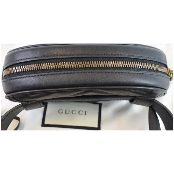 GUCCI GG Marmont Matelasse Leather Belt Bag Black 476434