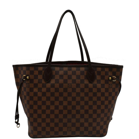 LOUIS VUITTON Neverfull MM Damier Ebene Tote Bag Brown