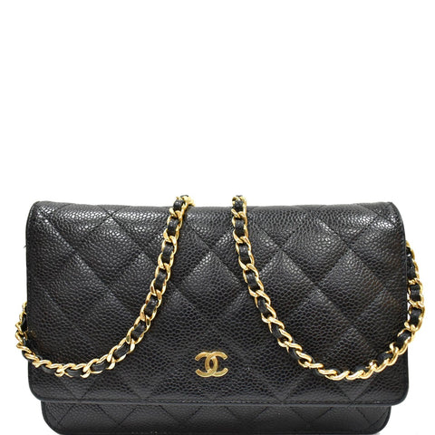 CHANEL Wallet on Chain WOC Caviar Leather Crossbody Bag Black