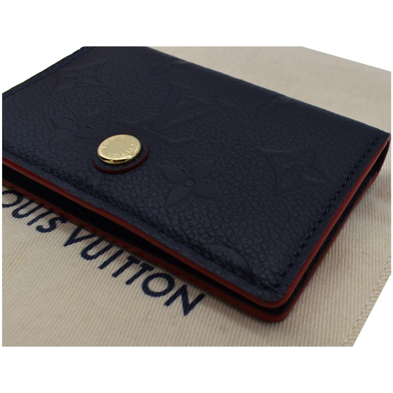 Louis Vuitton Multicartes Navy Leather Wallet (Pre-Owned)