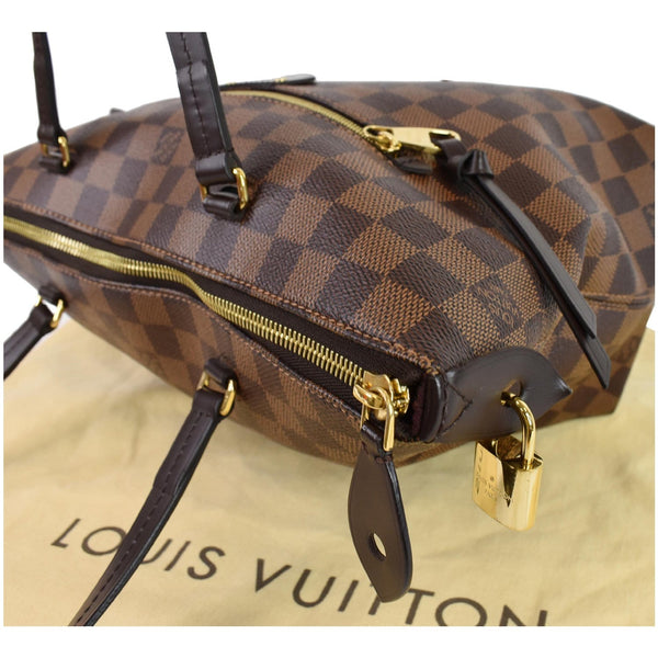 Louis Vuitton Iena PM Damier Ebene Tote Bag Brown - up corner view